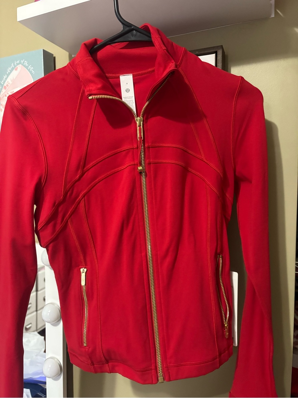 lululemon athletica Red Zip-Front Bomber Jacket